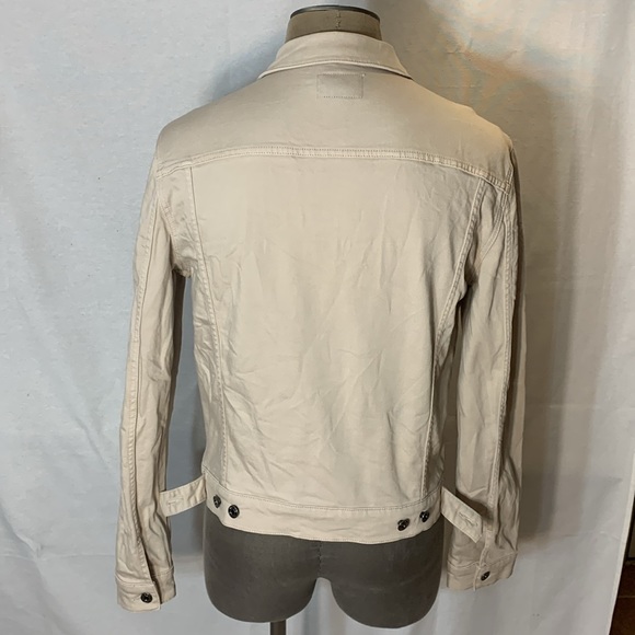 Vince Beige Trucker Denim Jacket Size M/L - Picture 4 of 13